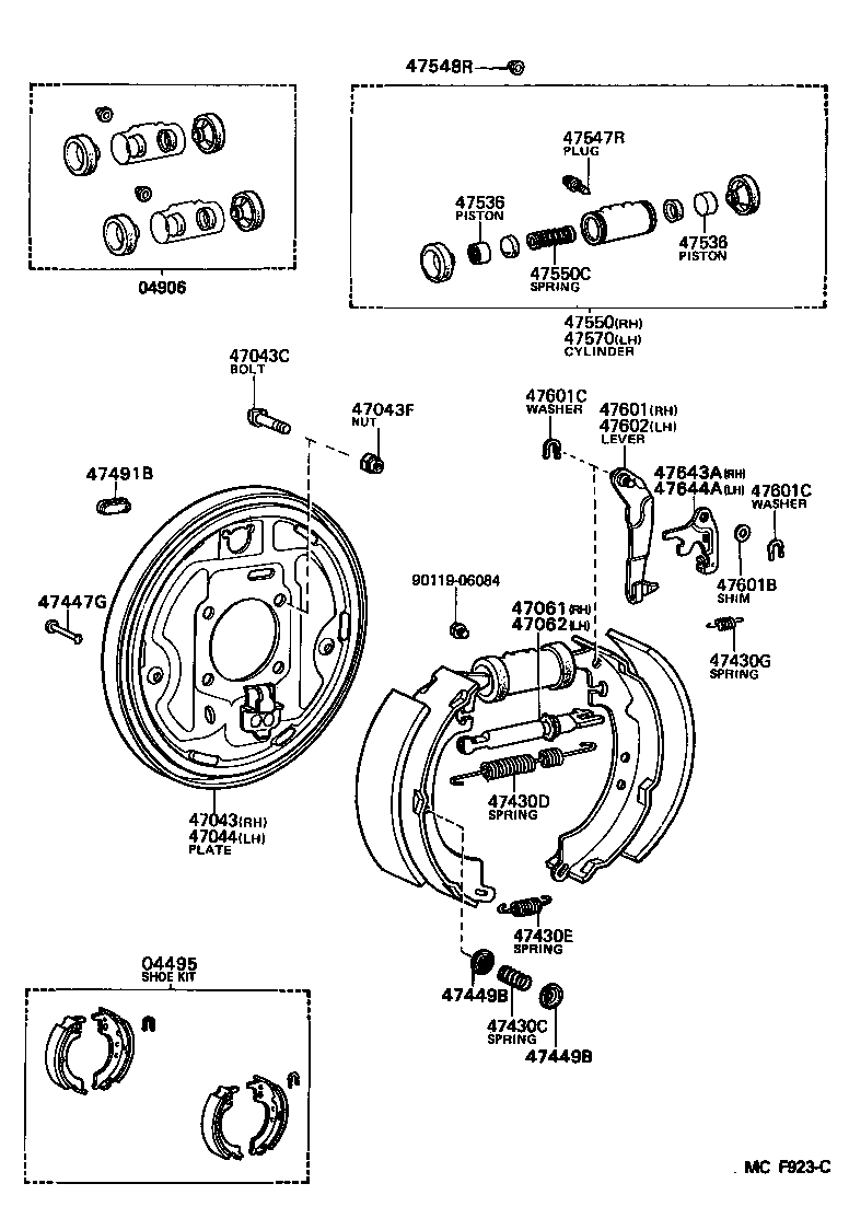 CRESSIDA | REAR DRUM BRAKE WHEEL CYLINDER BACKING PLATE