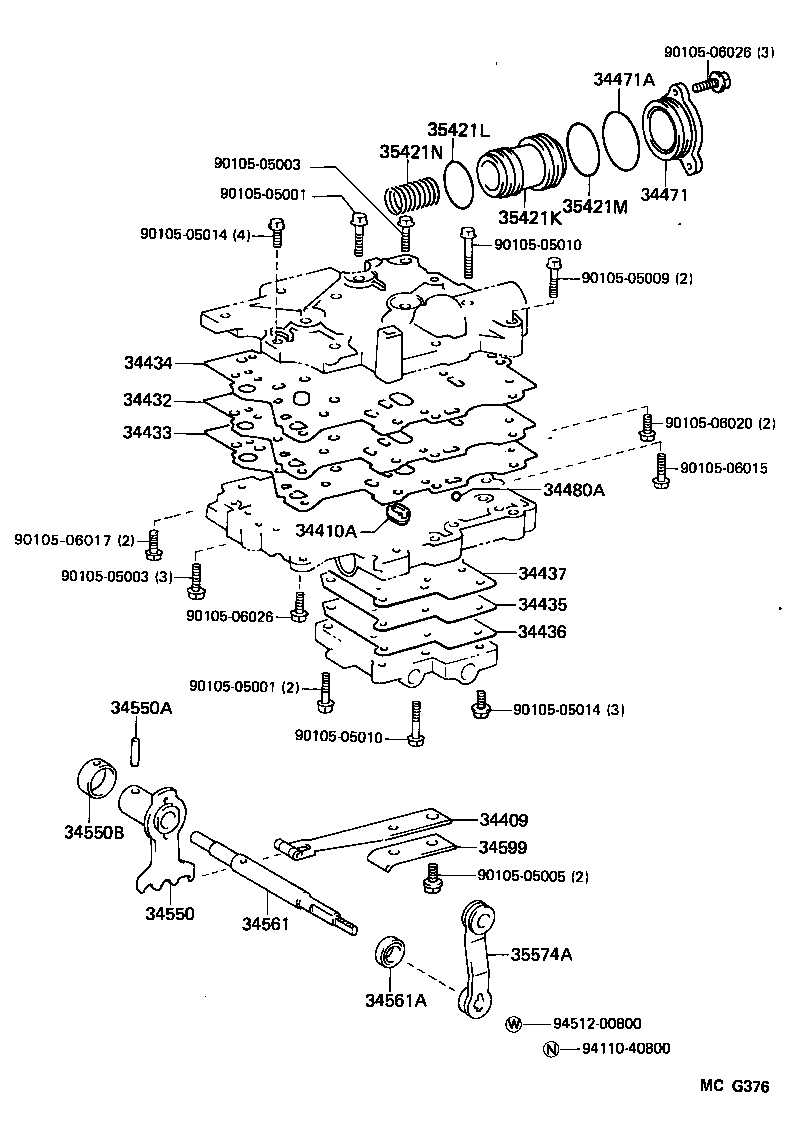  HILUX 4RUNNER 4WD |  TRANSFER VALVE BODY VALVE LEVER