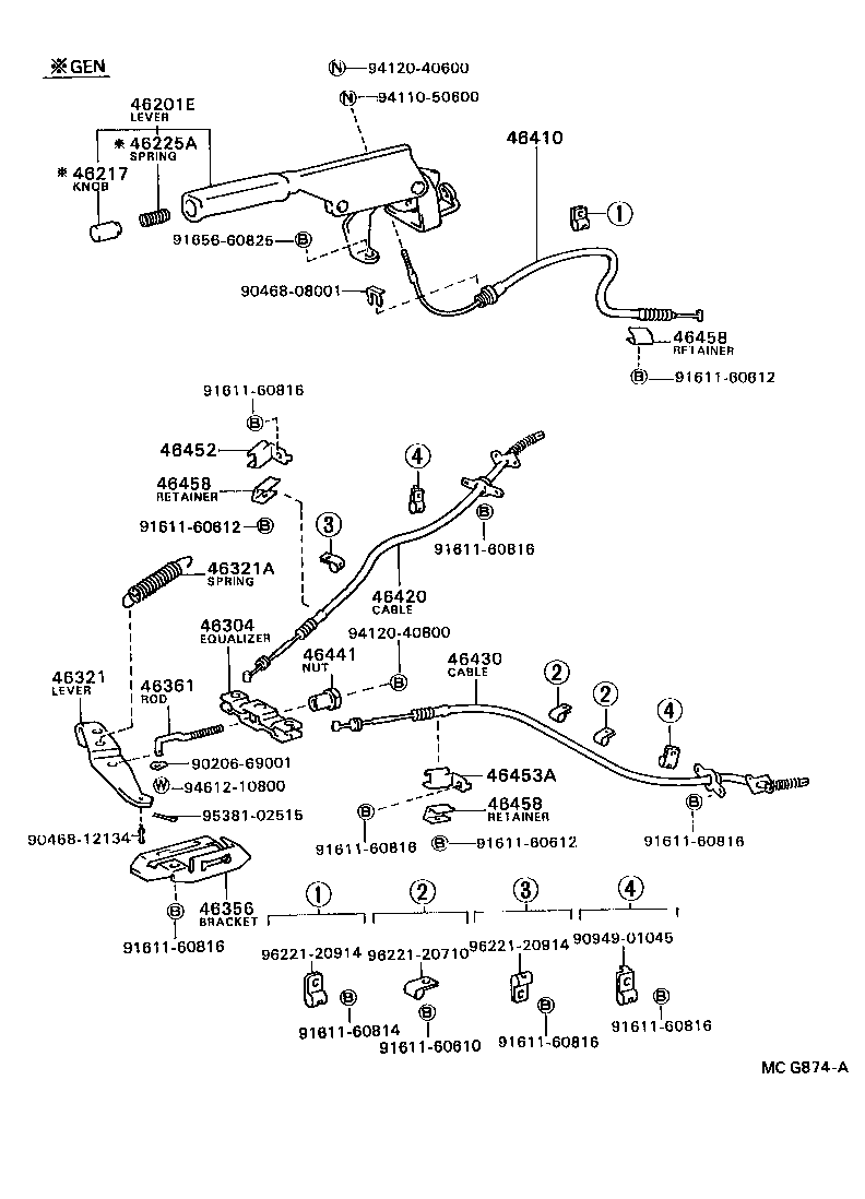  MODEL F |  PARKING BRAKE CABLE