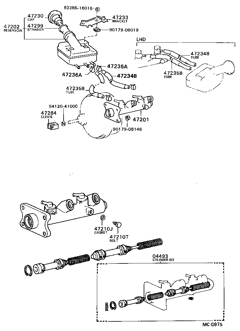  MODEL F |  BRAKE MASTER CYLINDER