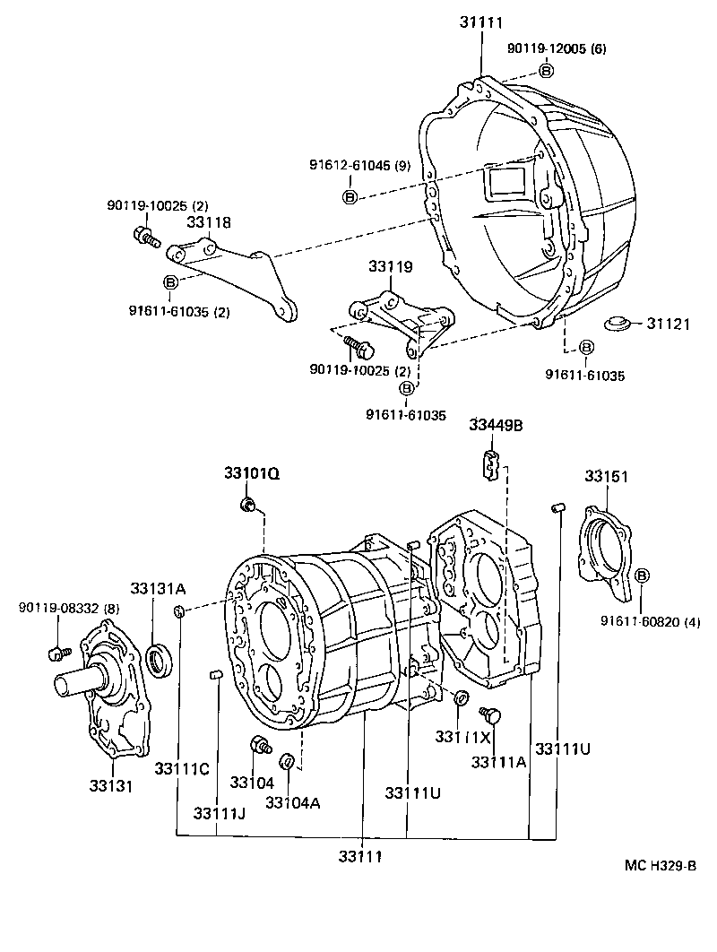  HILUX 4RUNNER 4WD |  CLUTCH HOUSING TRANSMISSION CASE MTM