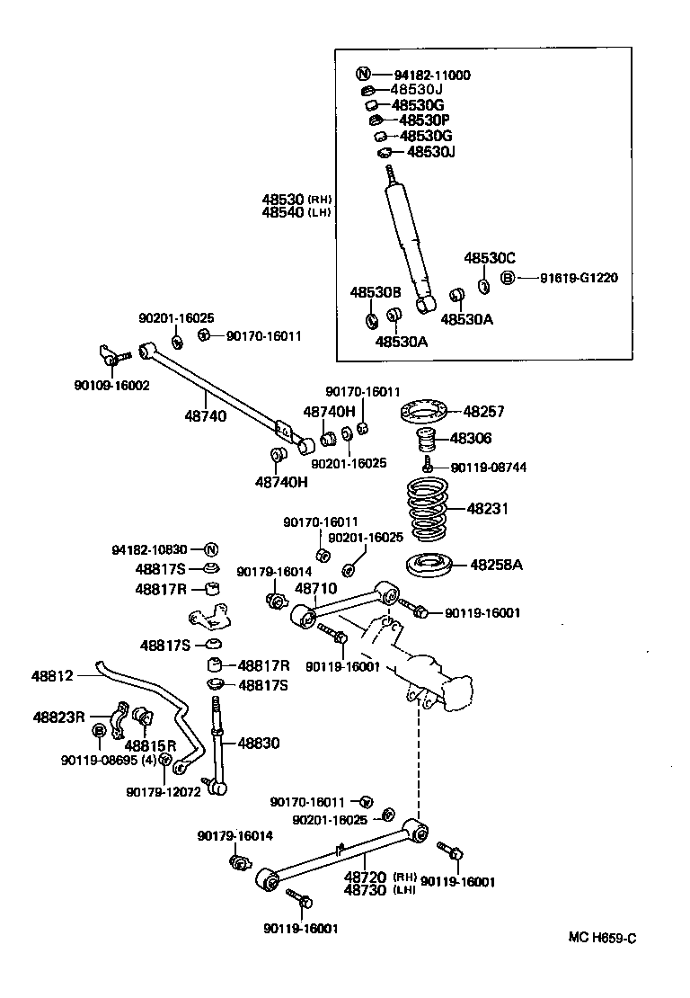 HILUX 4RUNNER 4WD | REAR SPRING SHOCK ABSORBER