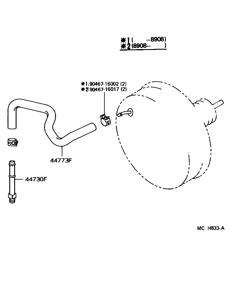  CROWN |  BRAKE BOOSTER VACUUM TUBE