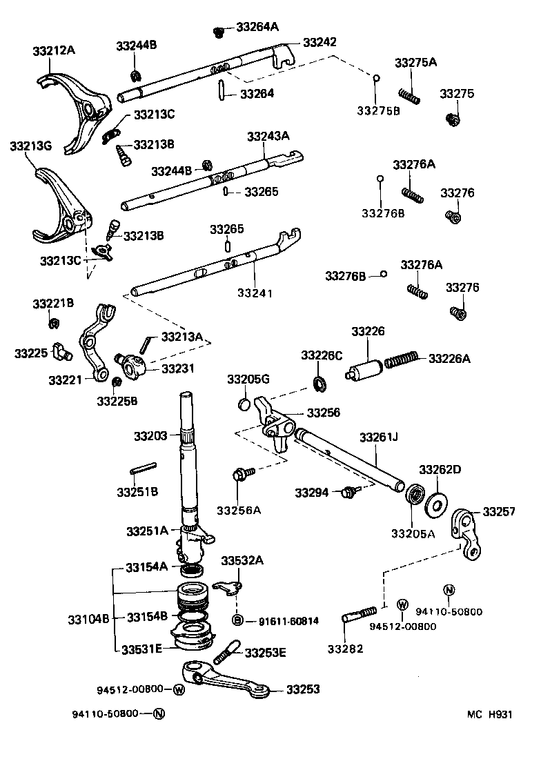  CROWN |  GEAR SHIFT FORK LEVER SHAFT MTM