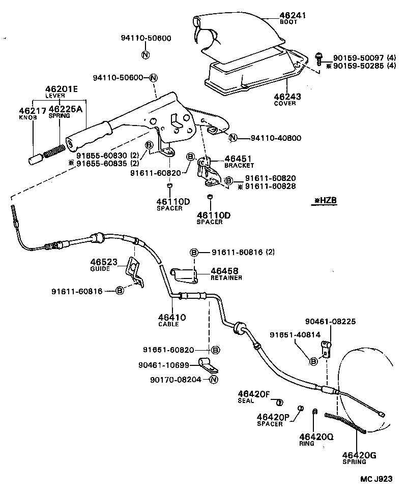  COASTER |  PARKING BRAKE CABLE