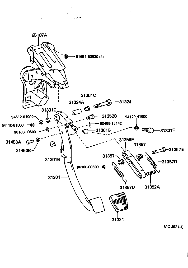  PREVIA |  CLUTCH PEDAL FLEXIBLE HOSE
