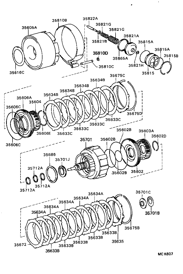  HILUX 4RUNNER 4WD |  BRAKE BAND MULTIPLE DISC CLUTCH ATM