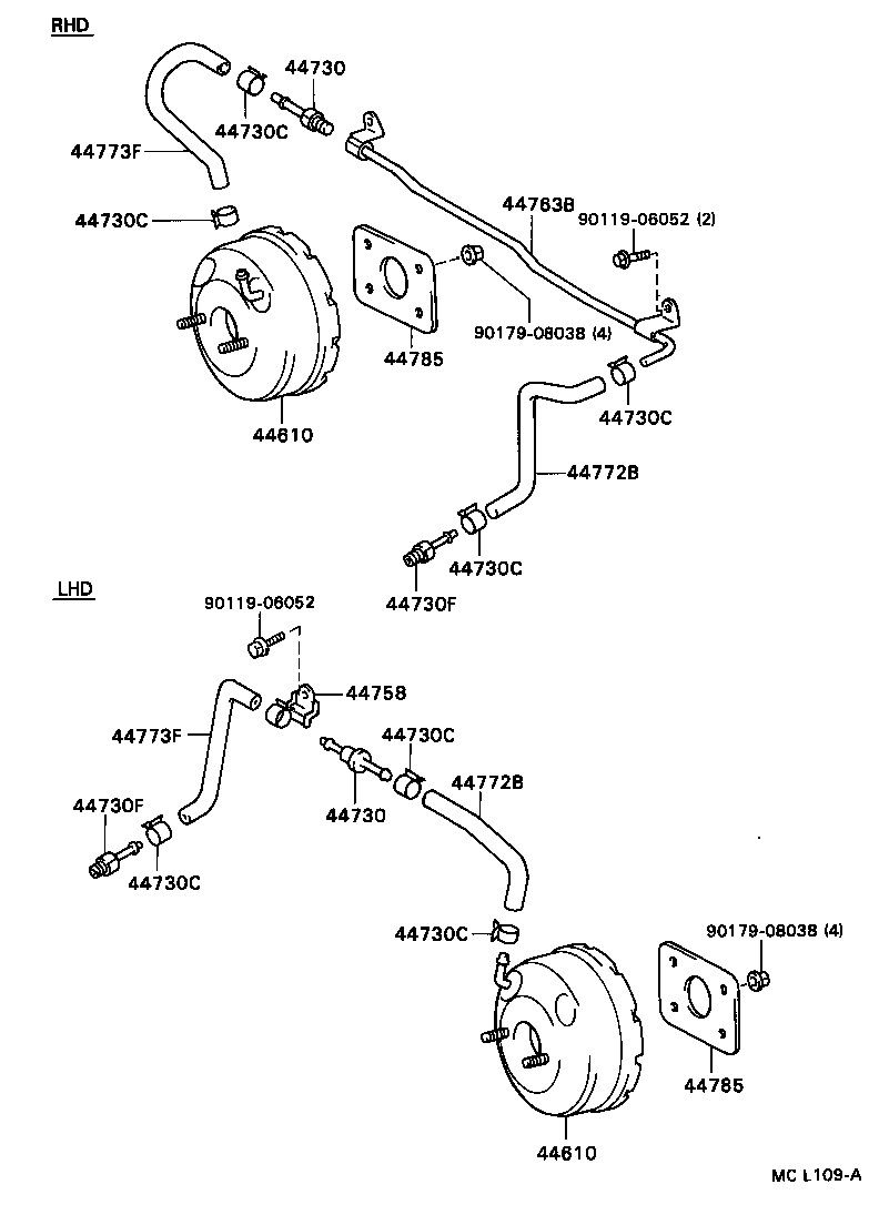  TERCEL |  BRAKE BOOSTER VACUUM TUBE