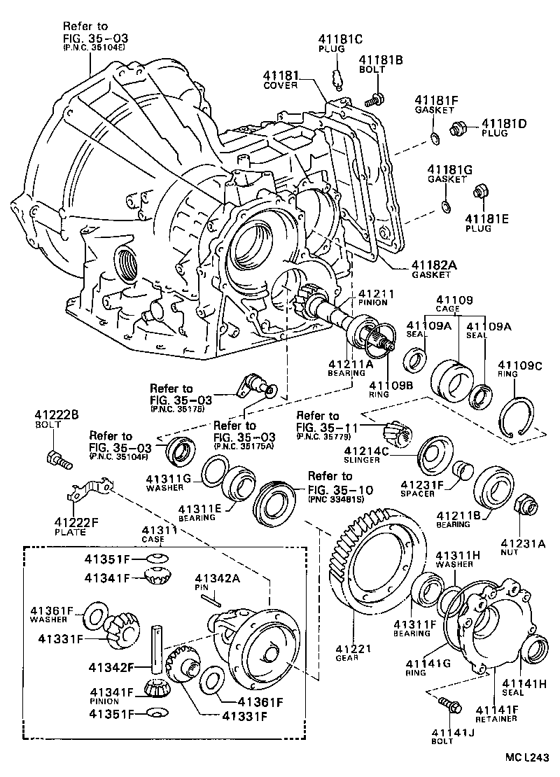  TERCEL |  FRONT AXLE HOUSING DIFFERENTIAL