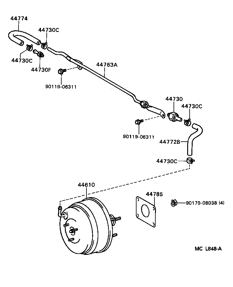  CAMRY NAP SED WG |  BRAKE BOOSTER VACUUM TUBE