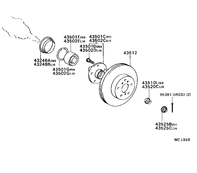  CAMRY NAP SED WG |  FRONT AXLE HUB