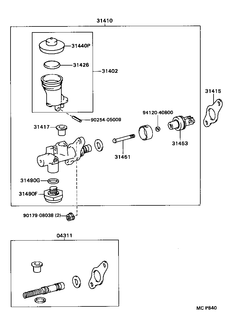  HILUX 4RUNNER 4WD |  CLUTCH MASTER CYLINDER