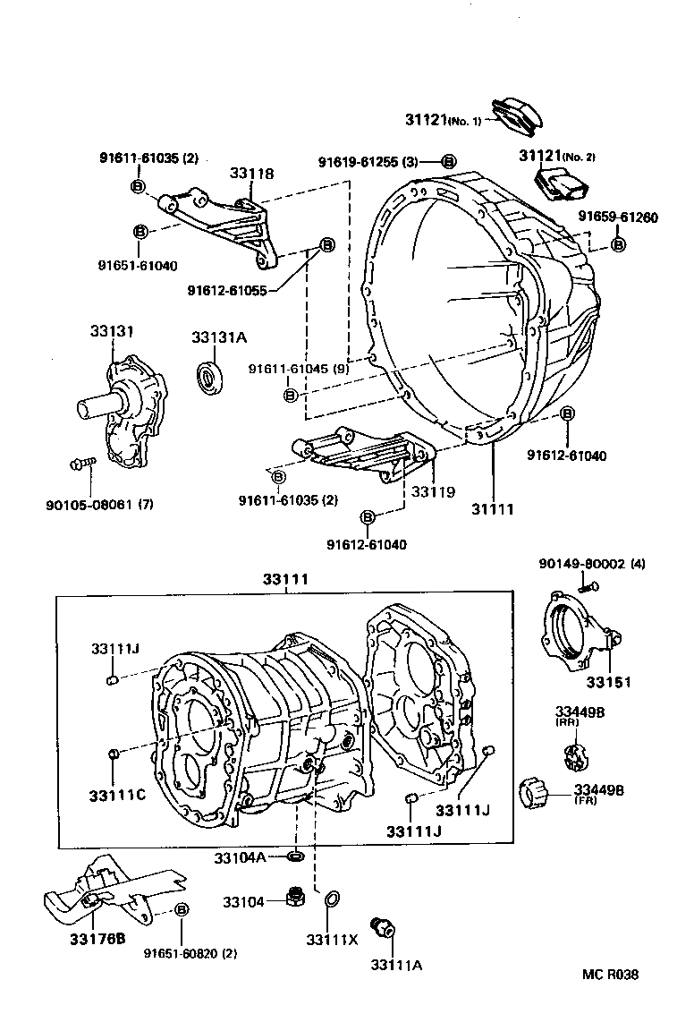  T100 |  CLUTCH HOUSING TRANSMISSION CASE MTM