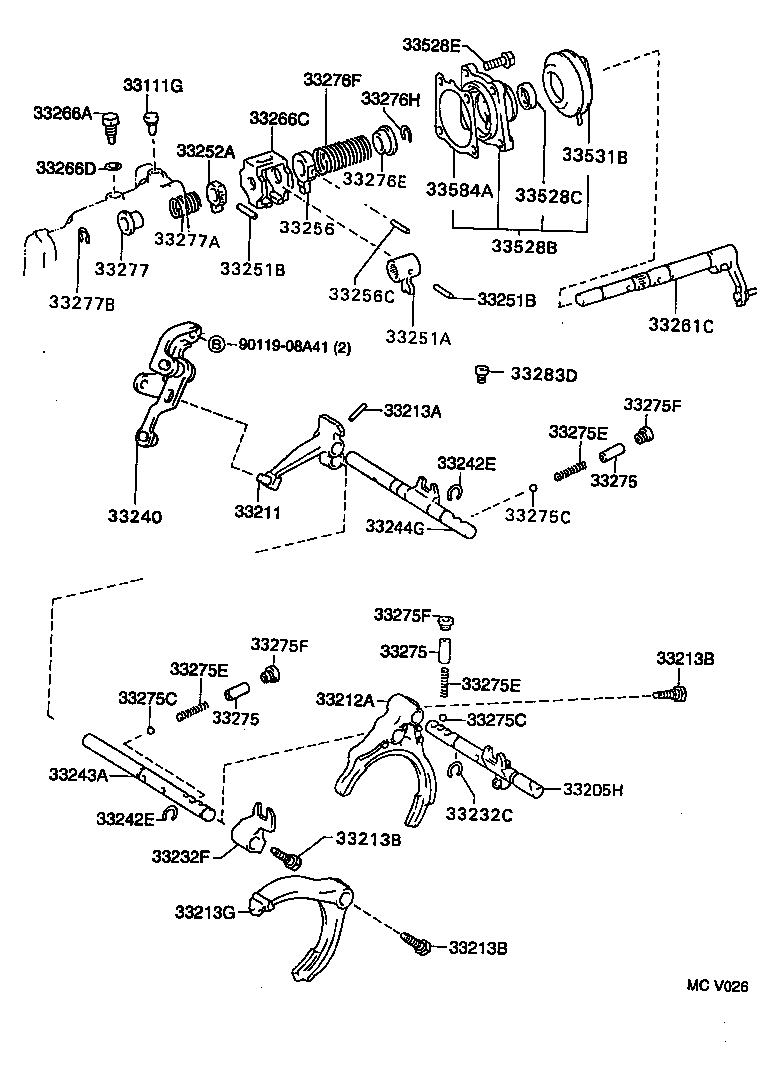  STARLET |  GEAR SHIFT FORK LEVER SHAFT MTM