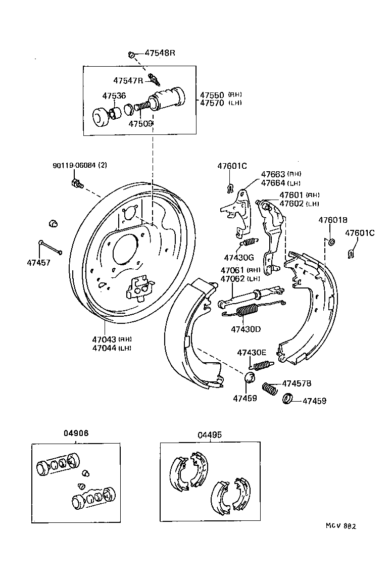 CAMRY |  REAR DRUM BRAKE WHEEL CYLINDER BACKING PLATE