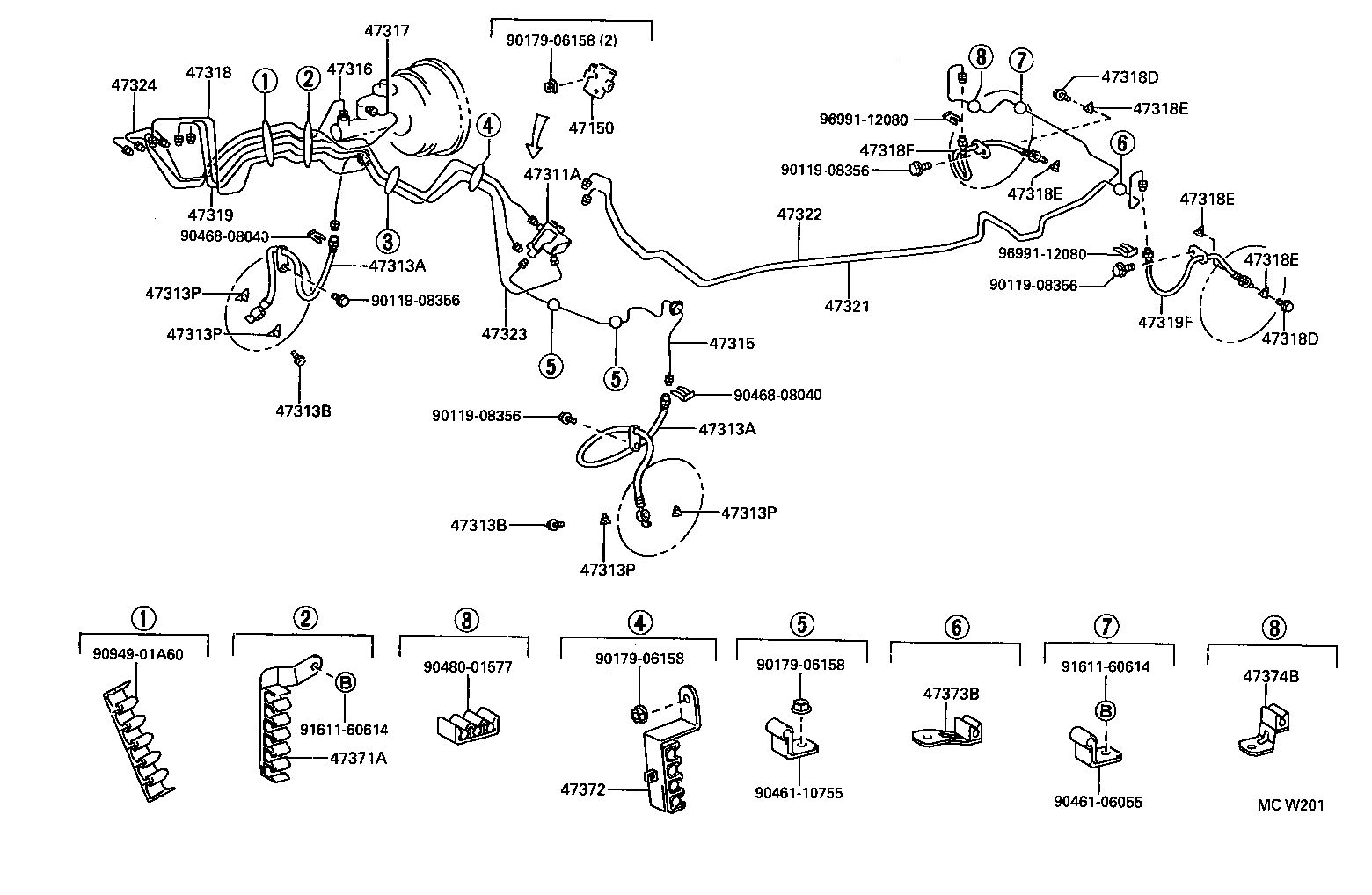  CAMRY JPP SED |  BRAKE TUBE CLAMP