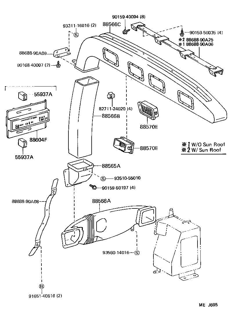  LAND CRUISER 60 |  HEATING AIR CONDITIONING CONTROL AIR DUCT