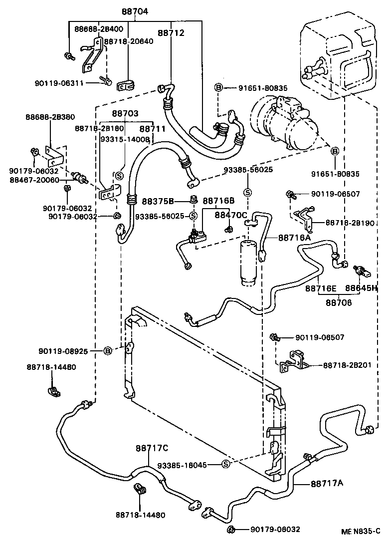  CELICA |  HEATING AIR CONDITIONING COOLER PIPING