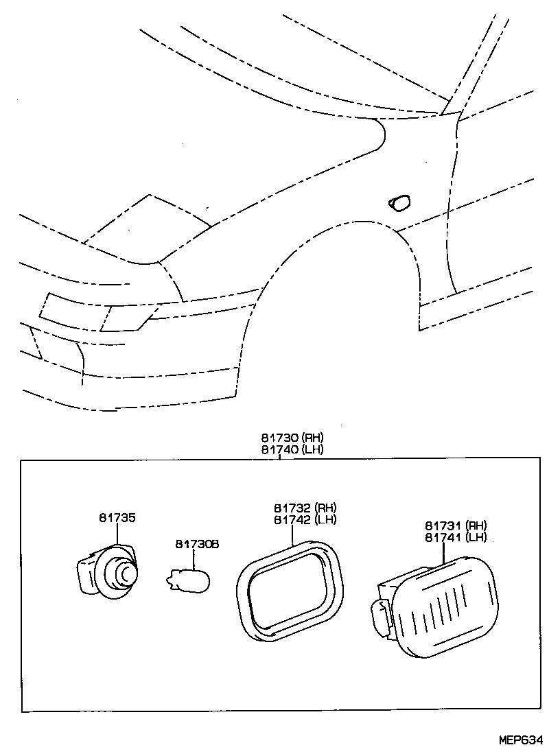  MR2 |  SIDE TURN SIGNAL LAMP OUTER MIRROR LAMP