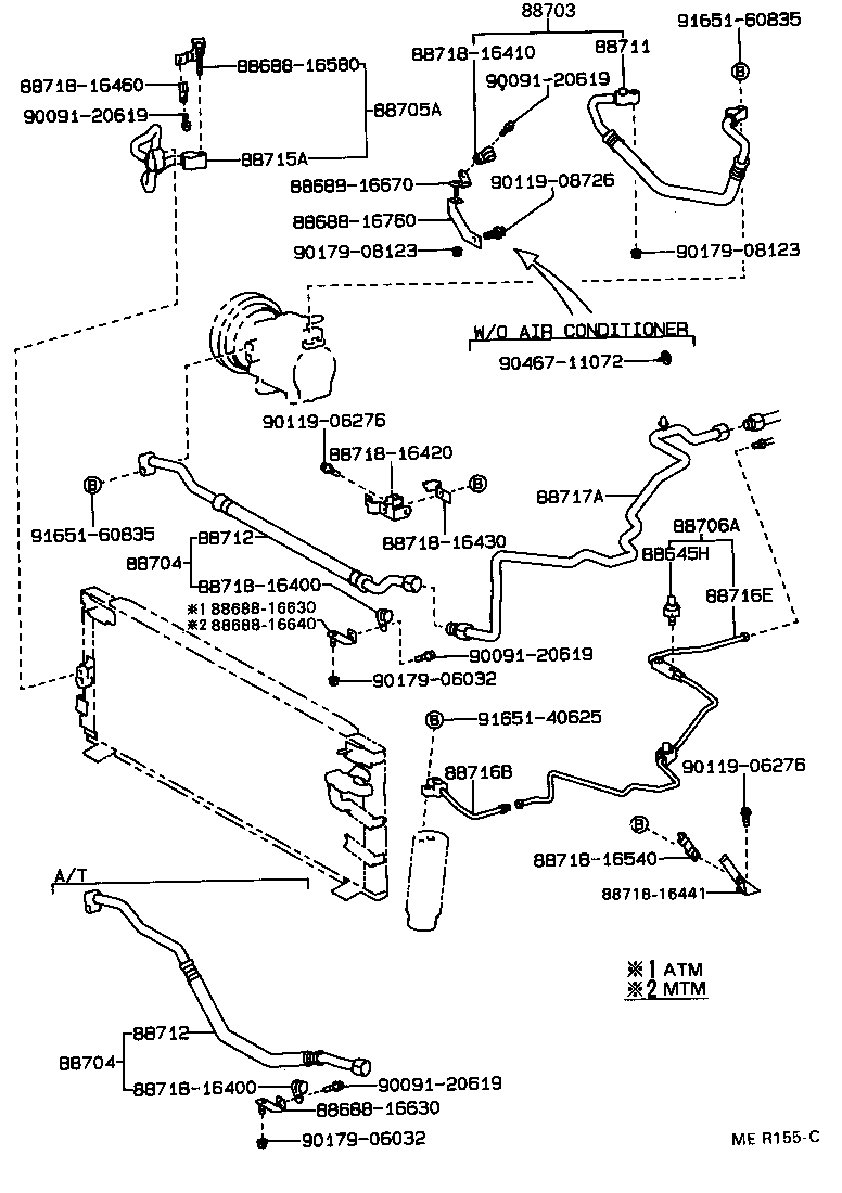  TERCEL |  HEATING AIR CONDITIONING COOLER PIPING