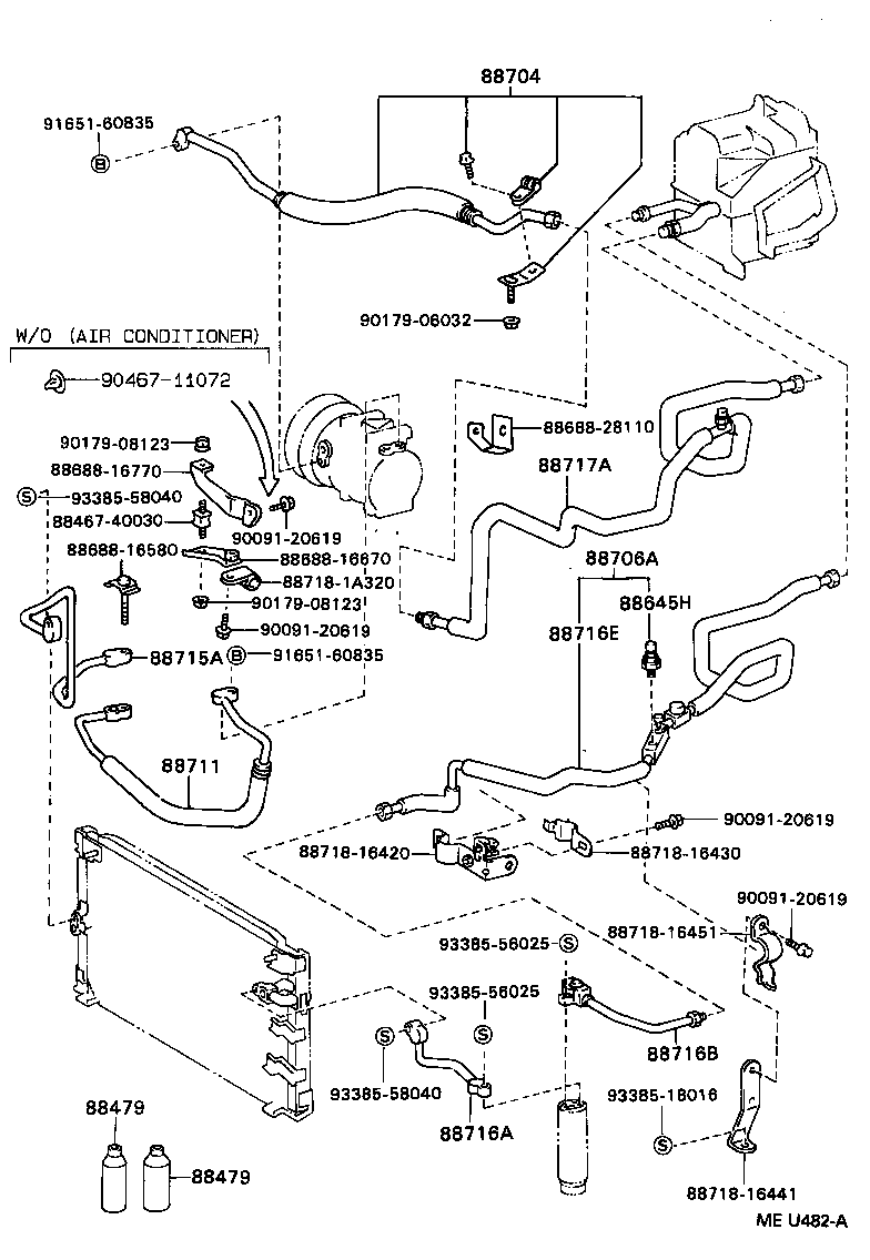  TERCEL |  HEATING AIR CONDITIONING COOLER PIPING