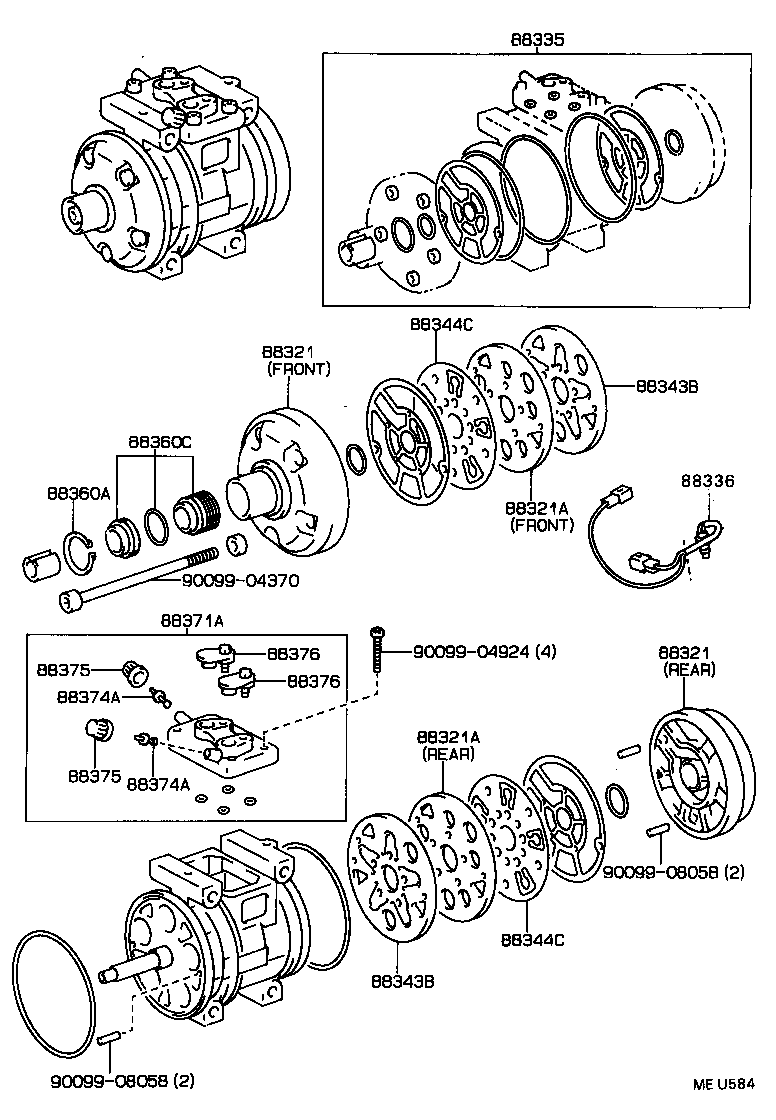  HILUX 4RUNNER 4WD |  HEATING AIR CONDITIONING COMPRESSOR