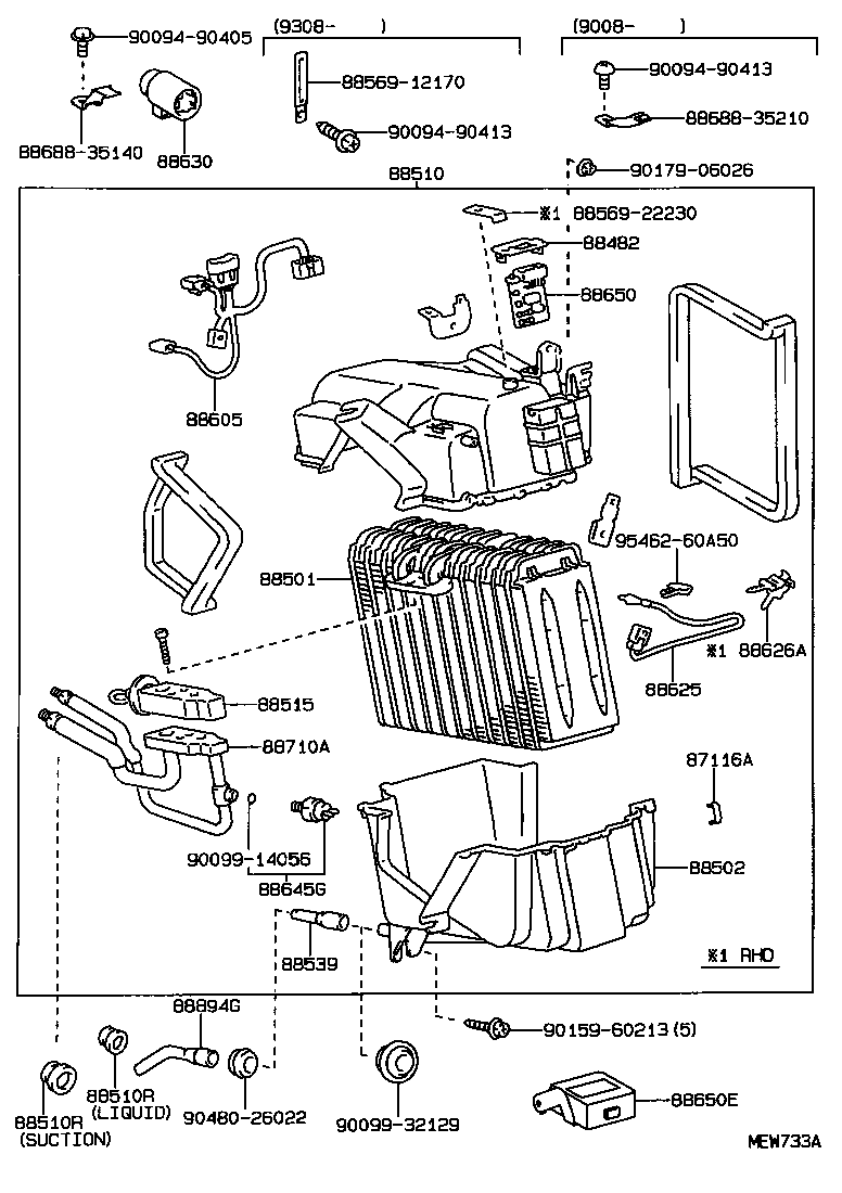  HILUX 4RUNNER 4WD |  HEATING AIR CONDITIONING COOLER UNIT