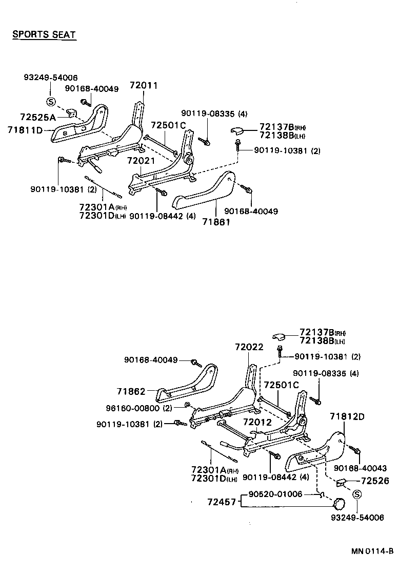  HILUX 4RUNNER 4WD |  SEAT SEAT TRACK