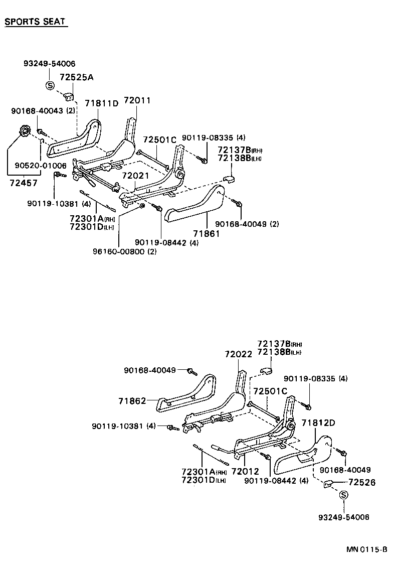  HILUX 4RUNNER 4WD |  SEAT SEAT TRACK