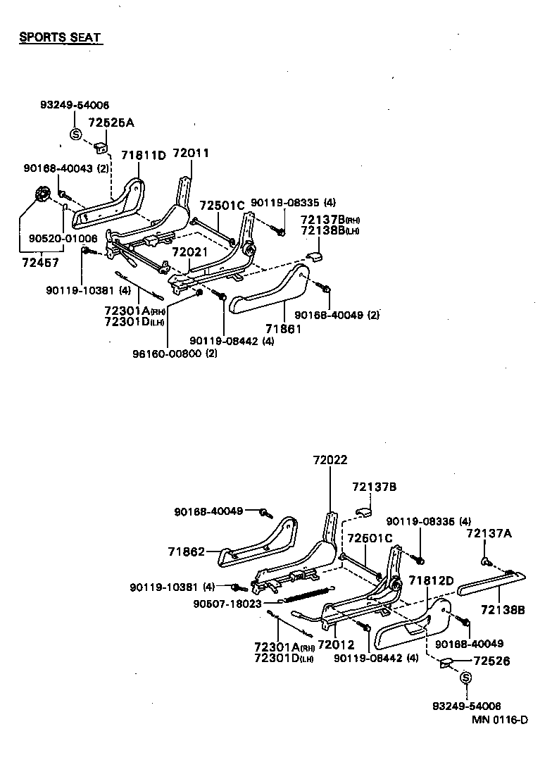  HILUX 4RUNNER 4WD |  SEAT SEAT TRACK