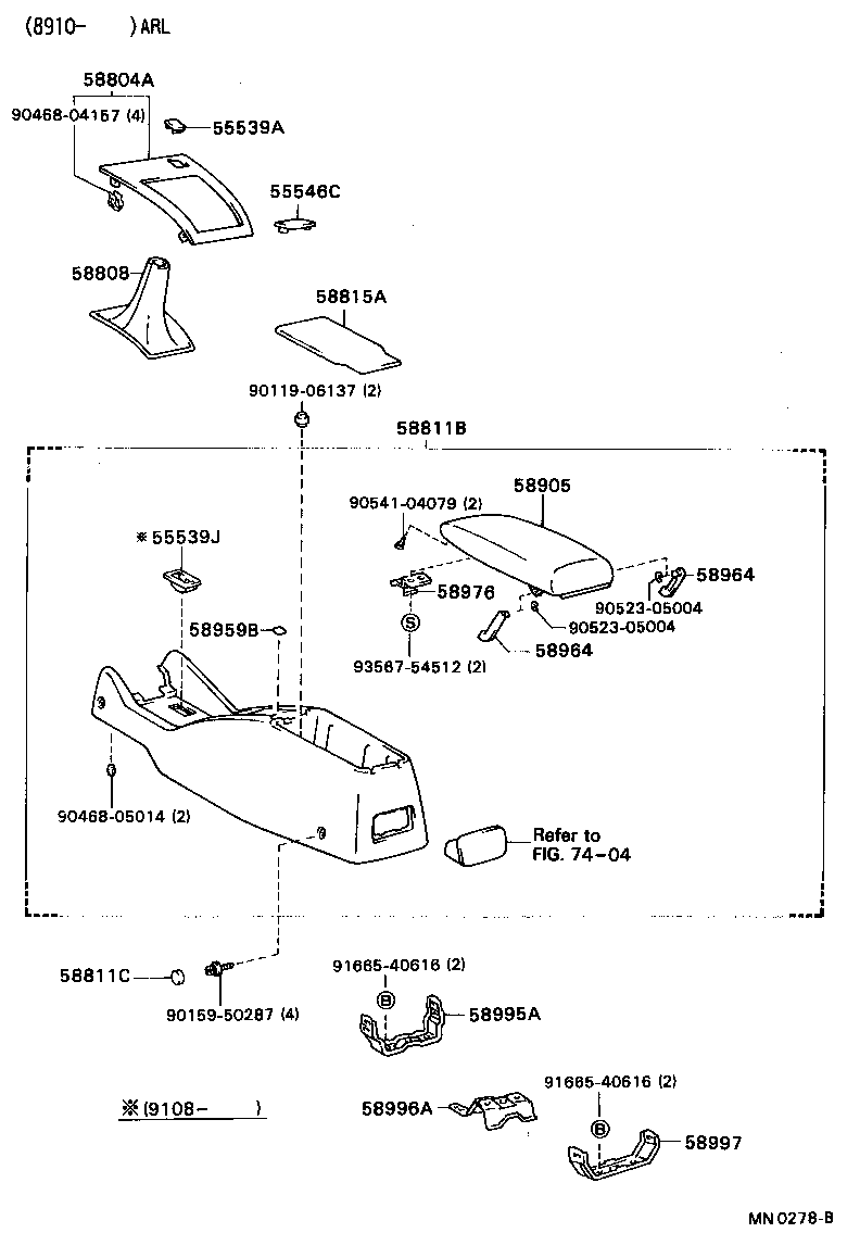  CELICA |  CONSOLE BOX BRACKET