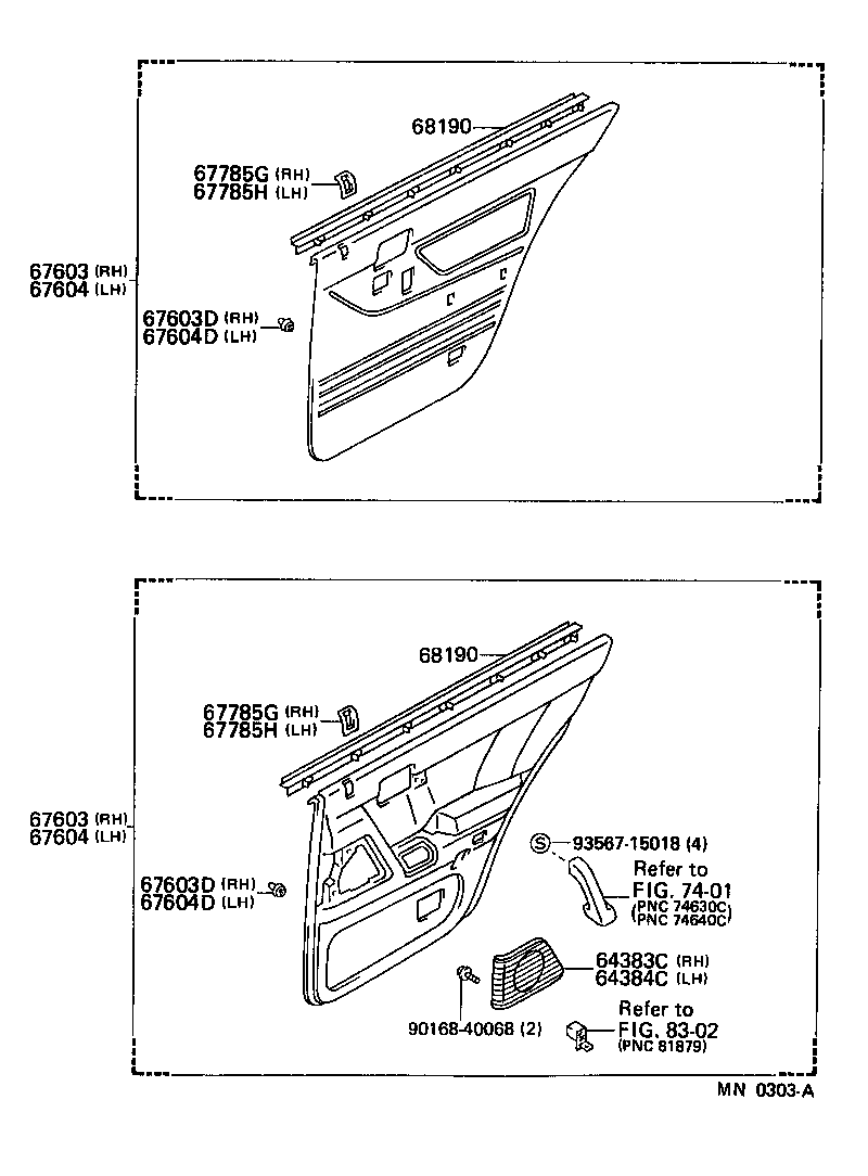  CROWN |  REAR DOOR PANEL GLASS