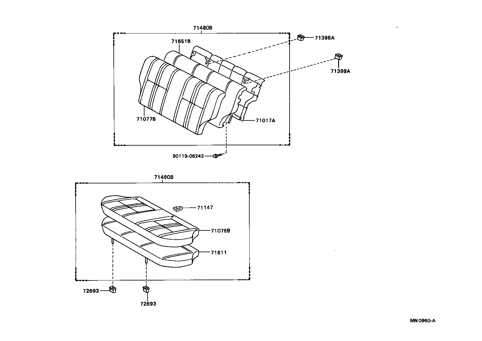  TERCEL |  REAR SEAT SEAT TRACK