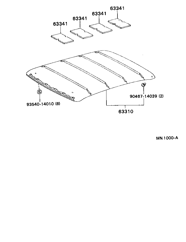  TERCEL |  ROOF HEADLINING SILENCER PAD