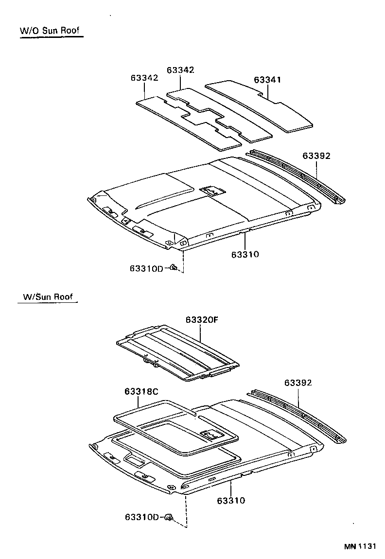  CAMRY |  ROOF HEADLINING SILENCER PAD