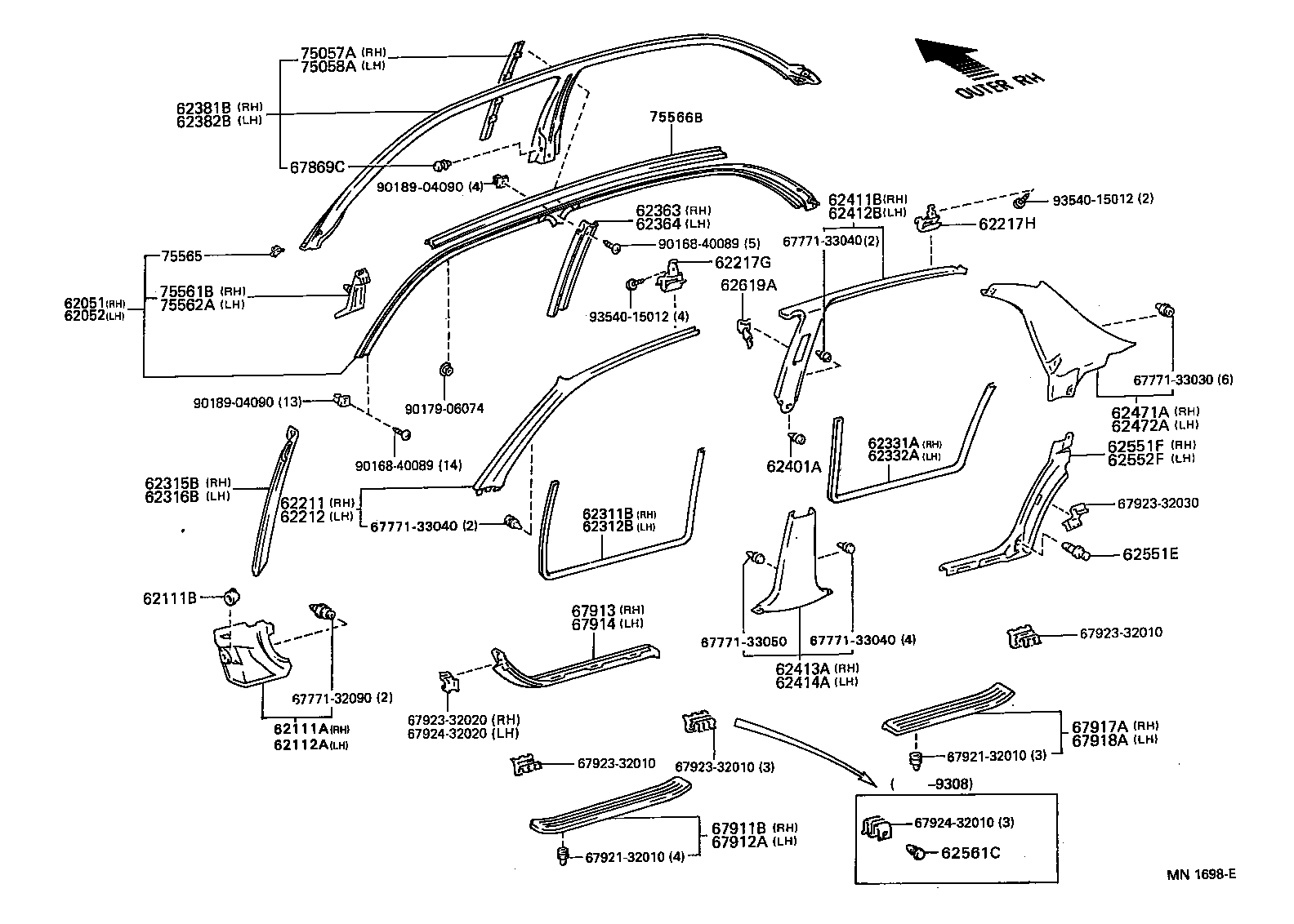  ES300 |  INSIDE TRIM BOARD DOOR OPENING TRIM MOULDING