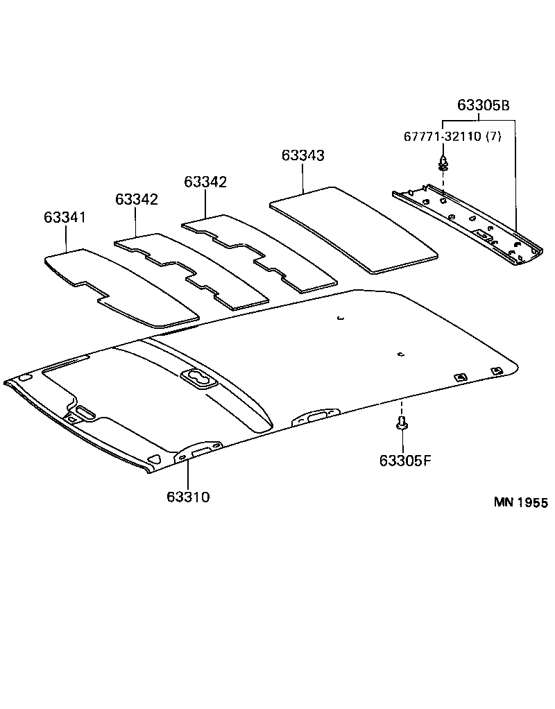 CAMRY NAP SED WG |  ROOF HEADLINING SILENCER PAD