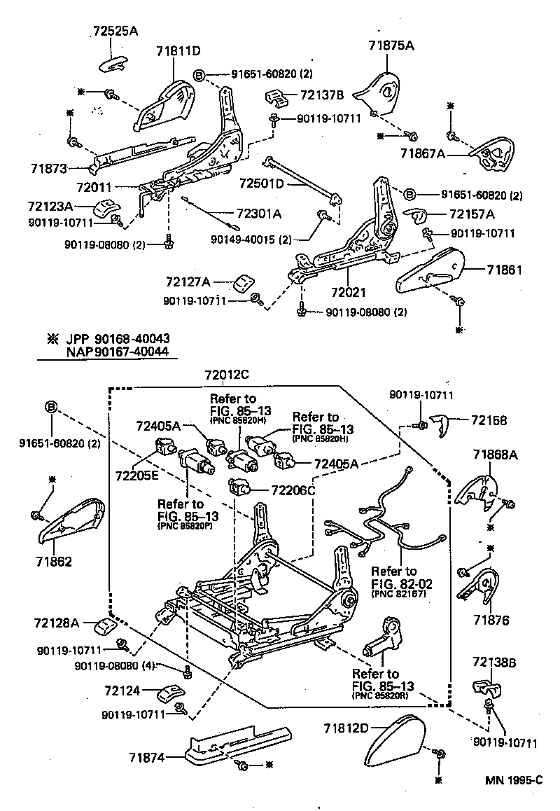  CAMRY NAP SED WG |  FRONT SEAT SEAT TRACK