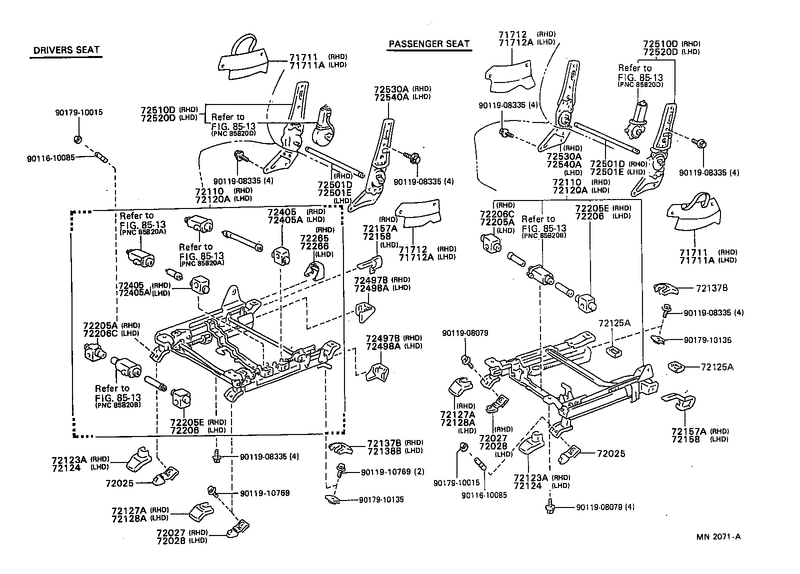  LS400 |  FRONT SEAT SEAT TRACK