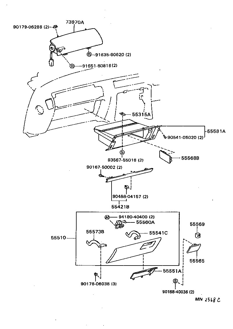  ES300 |  INSTRUMENT PANEL GLOVE COMPARTMENT