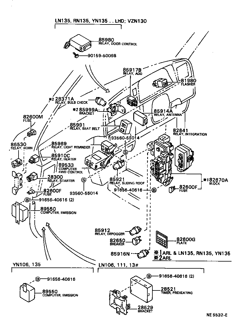 HILUX 4RUNNER 4WD |  SWITCH RELAY COMPUTER