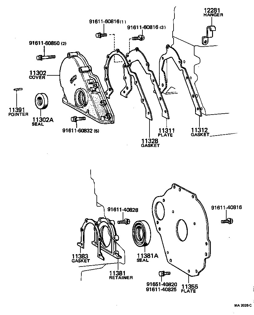 TOYOACE |  TIMING GEAR COVER REAR END PLATE