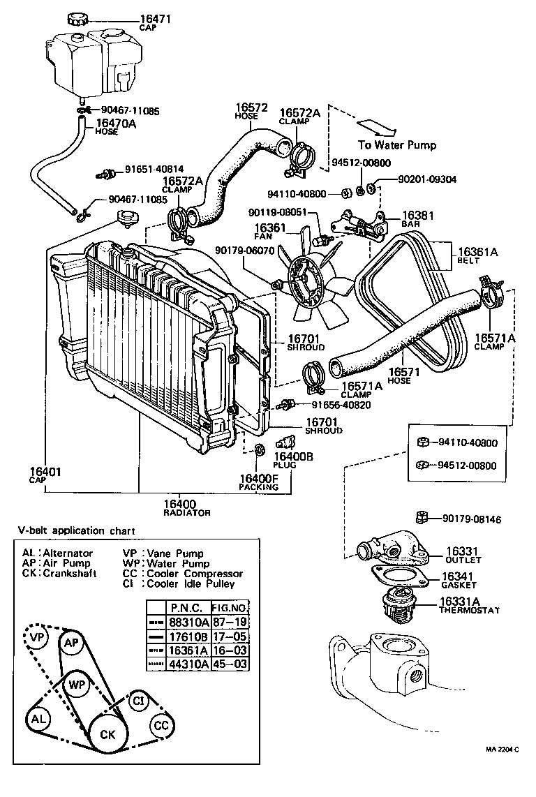  CROWN |  RADIATOR WATER OUTLET