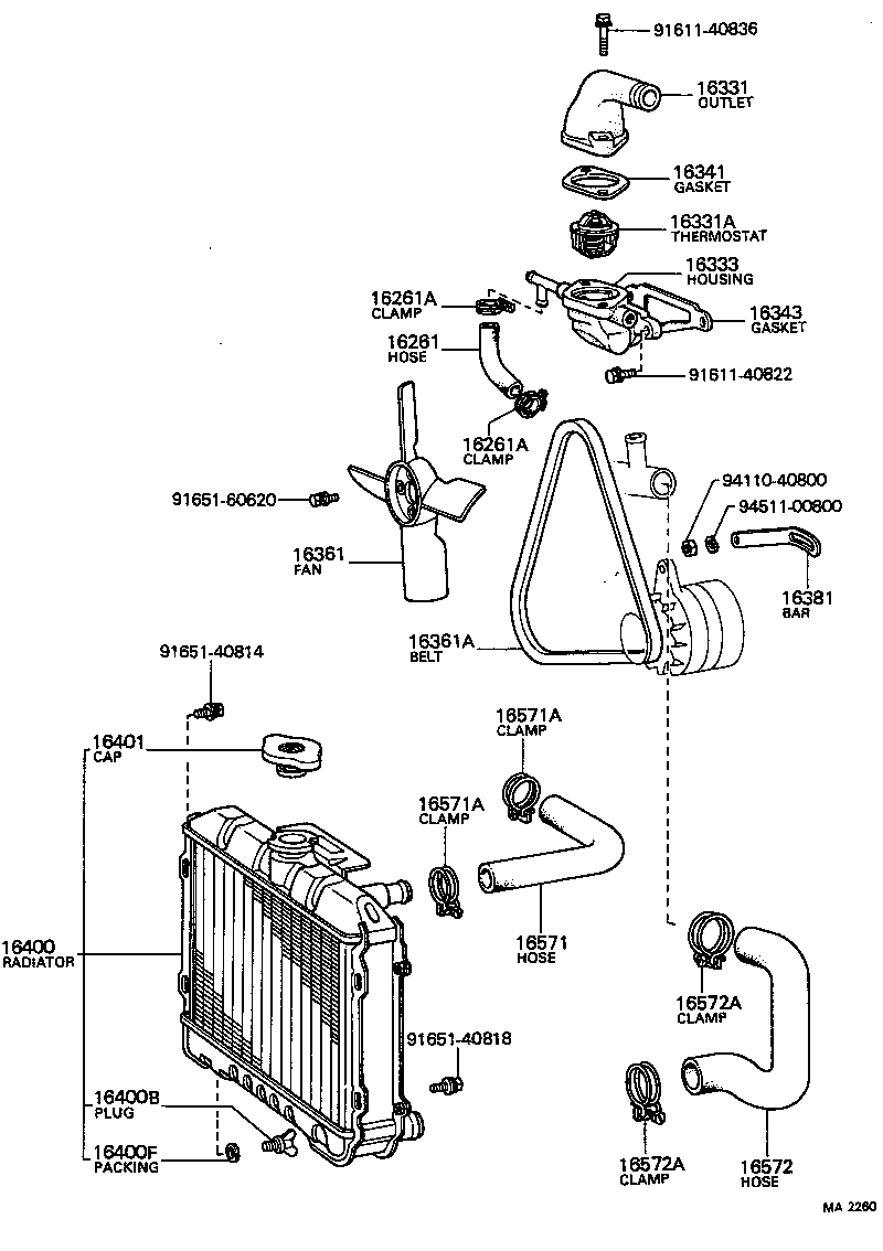  CARINA |  RADIATOR WATER OUTLET