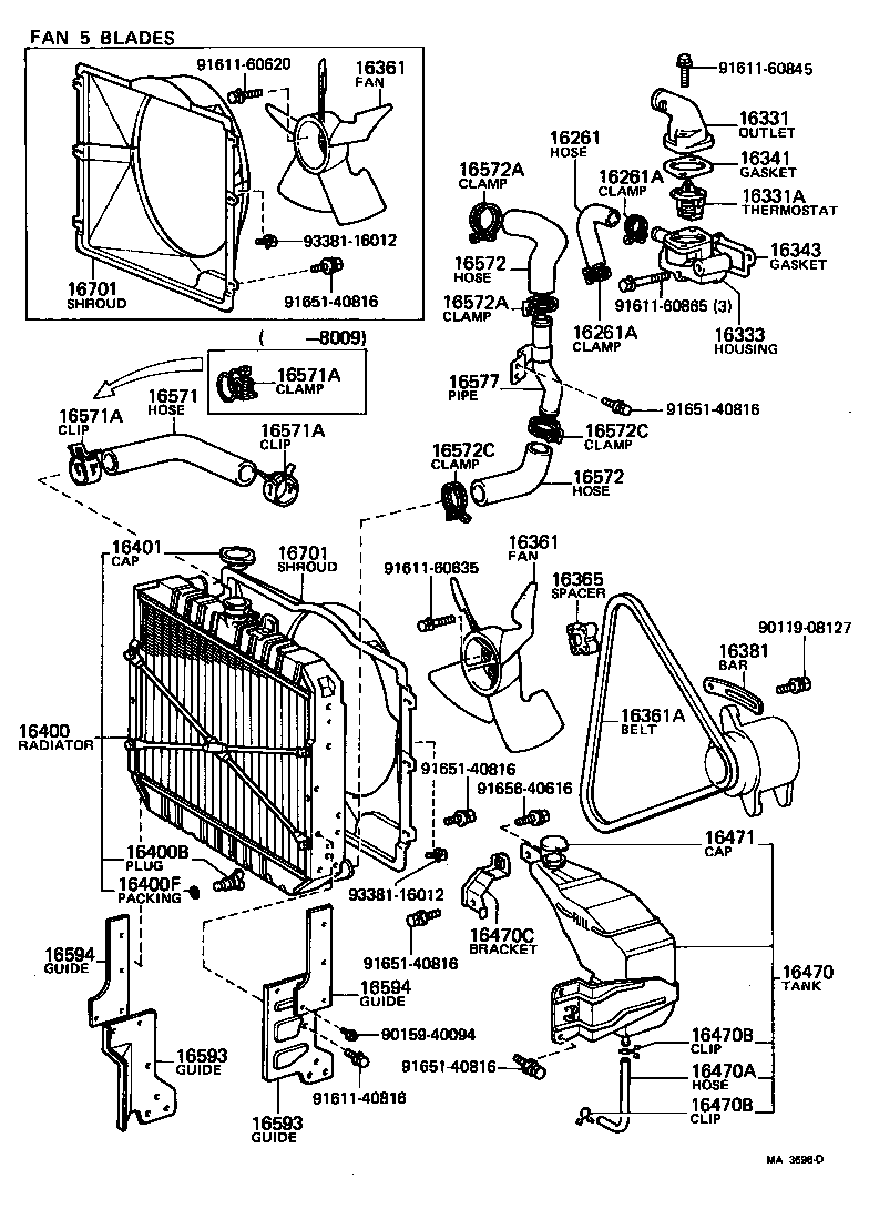  TOYOACE |  RADIATOR WATER OUTLET