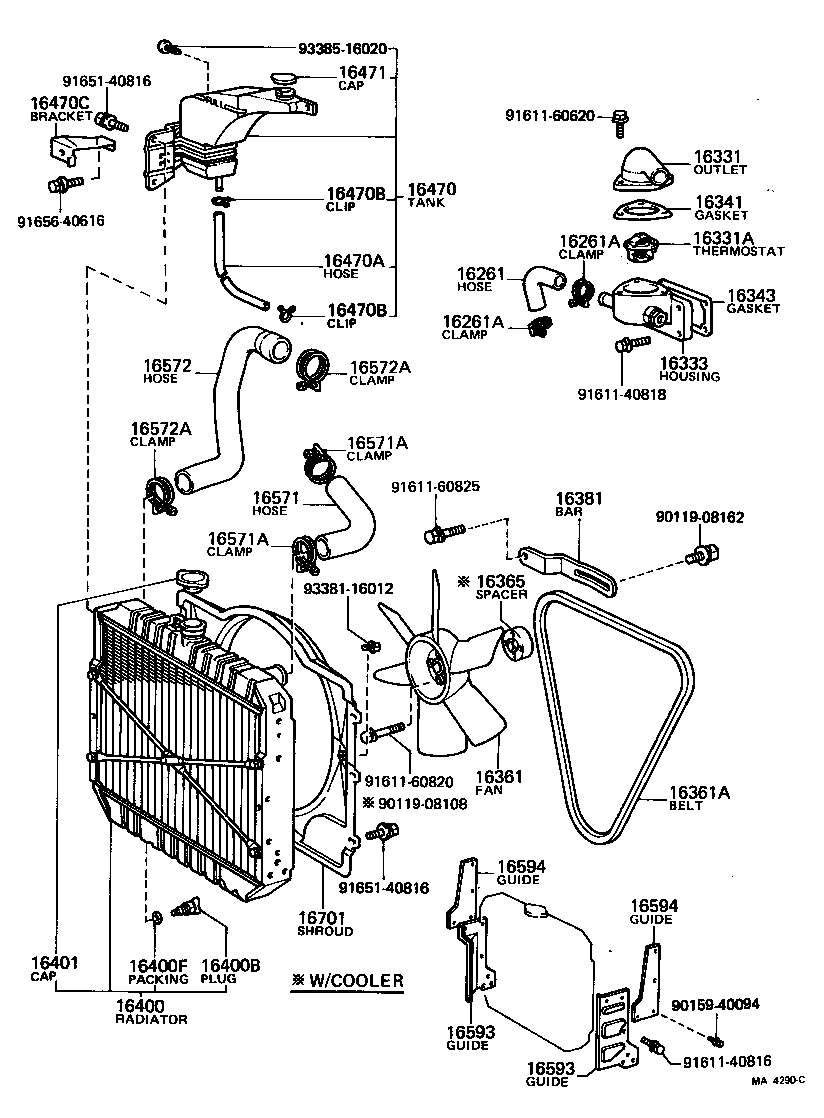  TOYOACE |  RADIATOR WATER OUTLET