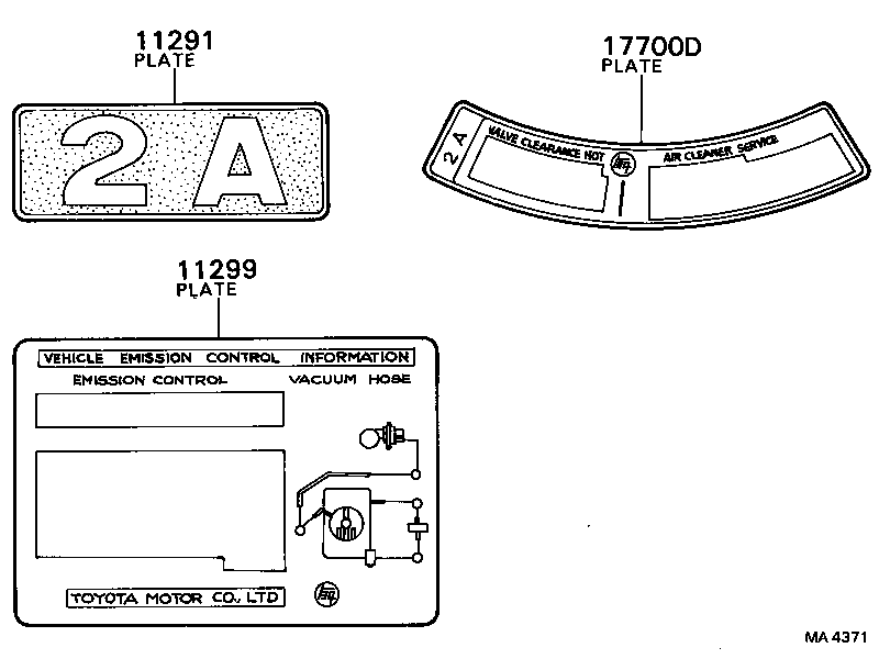  TERCEL |  CAUTION PLATE NAME PLATE ENGINE