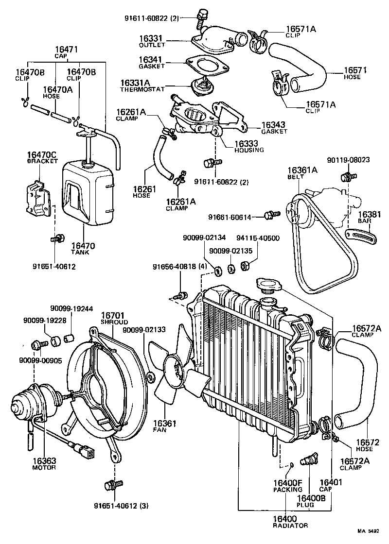  STARLET |  RADIATOR WATER OUTLET