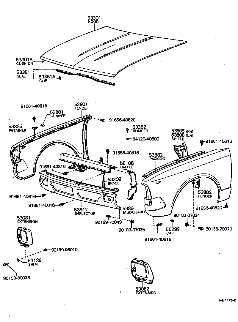  CARINA |  HOOD FRONT FENDER