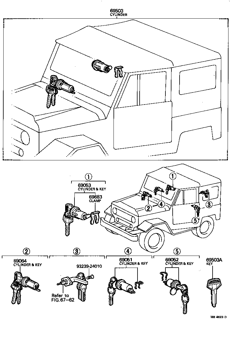  LAND CRUISER 40 45 55 |  SEPARATION DOOR PANEL GLASS